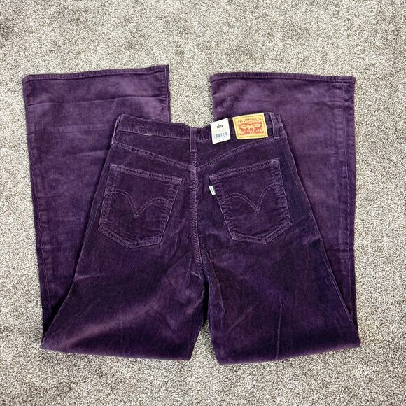 Levi's NWT Womens 30x32 Ribcage Bell Corduroy Pants Plum Perfect High Rise Retro - Picture 3 of 14